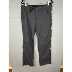 prAna Stretch Zion Pant II Men's Lx32 Gray Hiking Cargo Pants UPF Belted Camping